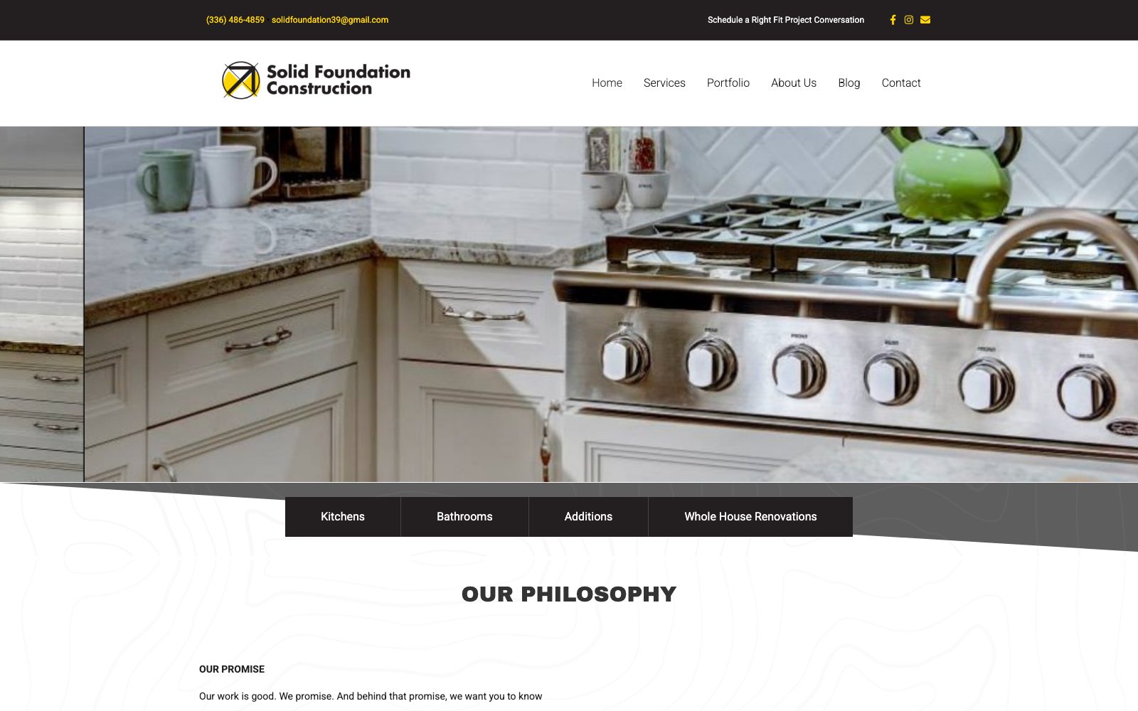 The current solidfoundationnc.com homepage